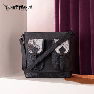 Bolso Black Trinity Ranch Genuine Hair-On Cowhide Tooled Concealed Carry Dama