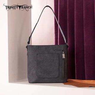 Bolso Black Trinity Ranch Genuine Hair-On Cowhide Tooled Concealed Carry Dama