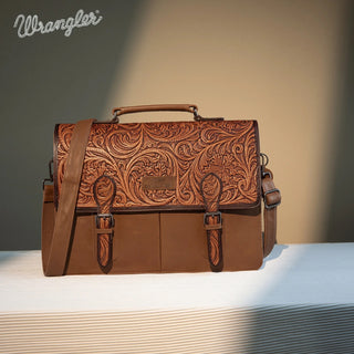 Maletín con herramientas Wrangler Genuine Leather Western Vintage Brown