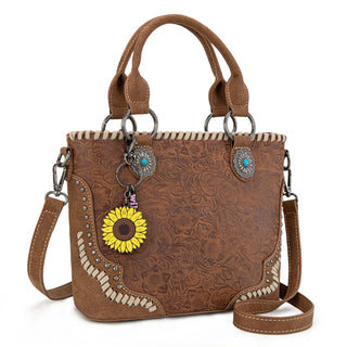 Bolso Montana West Relieve Marrón Dama