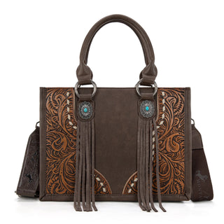 Bolso Montana West Concho Cincelado Café Dama
