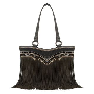 Bolso Montana West Flecos Negro Dama