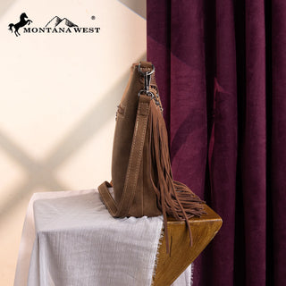 Bolso Montana West Flecos Marrón Dama