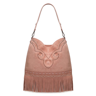 Bolso Montana West Flecos Rosa Dama