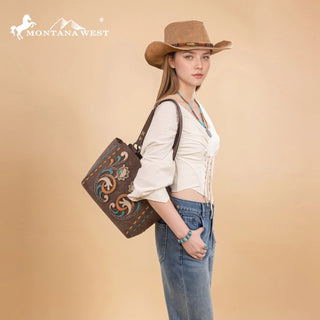 Bolso Montana West Bordado Café Dama