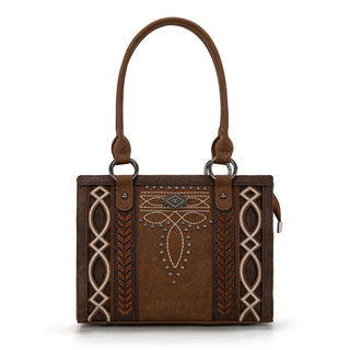 Bolso Montana West Bordado Marrón Dama