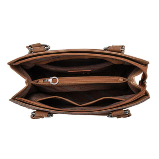 Bolso Montana West Bordado Marrón Dama