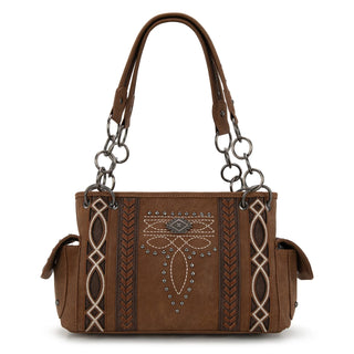 Bolso Montana West Bordado Café Dama