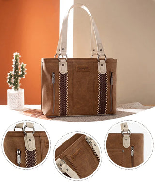 Bolso Wrangler Trenzado Café Dama