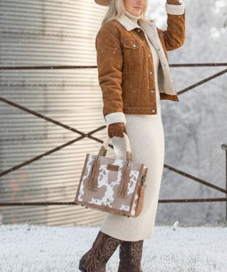 Bolso Wrangler Pelo Vaca Khaki Dama