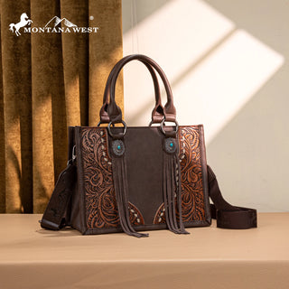 Bolso Montana West Concho Cincelado Café Dama