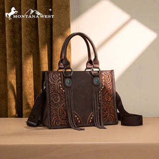 Bolso Montana West Concho Cincelado Café Dama