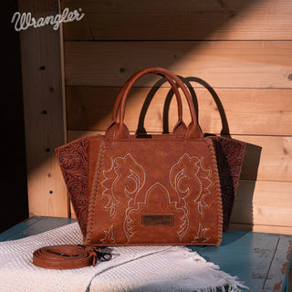 Bolso Montana West Bordad Marrón Dama