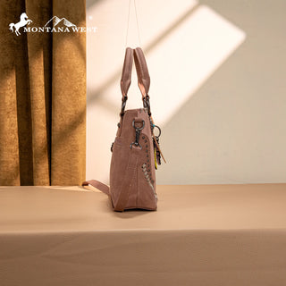 Bolso Montana West Relieve Marrón Dama