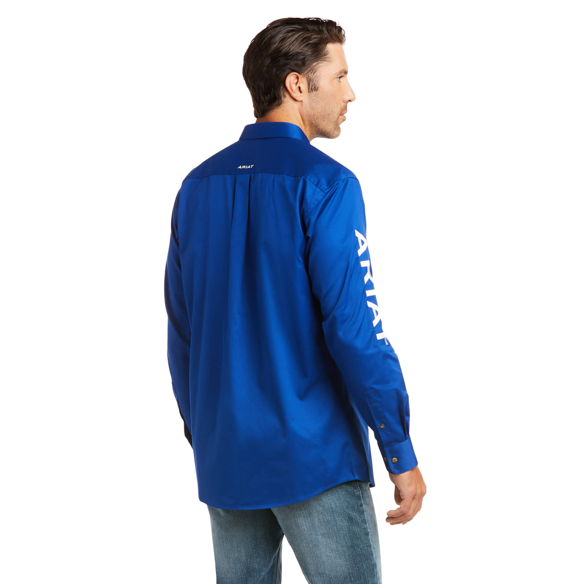 Camisa Ariat Team Logo Twill Fitted Azul Caballero