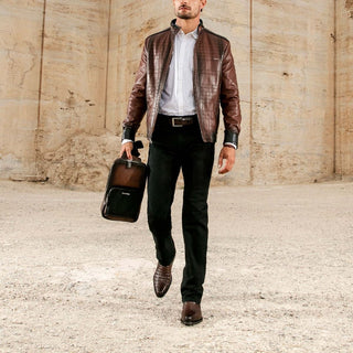 Bota Franco Cuadra Piel Genuina Caimán Choco Caballero