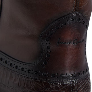 Bota Franco Cuadra Piel Genuina Caimán Choco Caballero