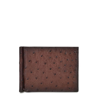 Billetera Cuadra Piel Avestruz Caballero