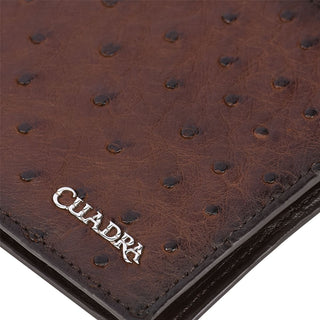 Billetera Cuadra Piel Avestruz Caballero