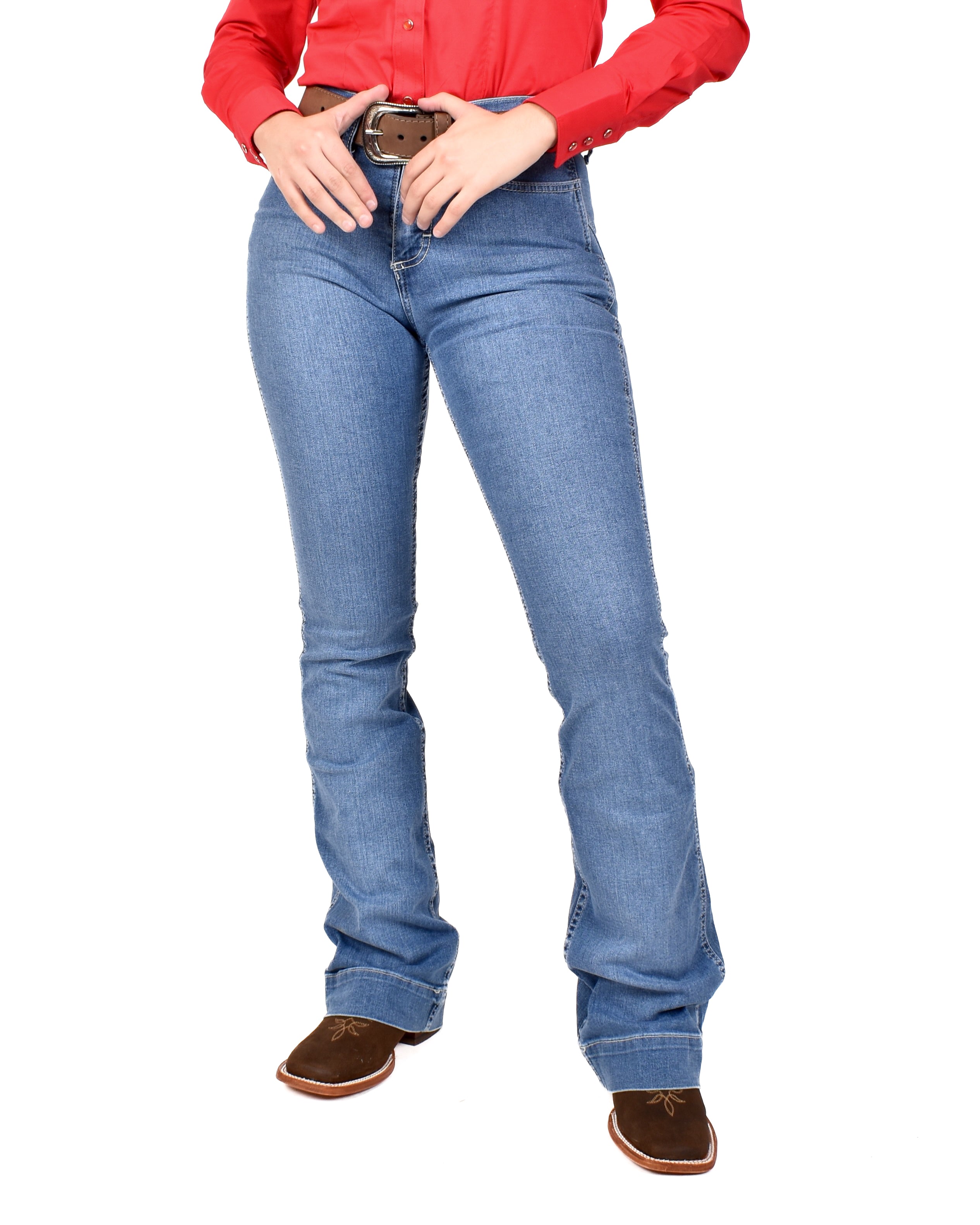 Jeans Wrangler Cintura Alta Corte Bota Dama