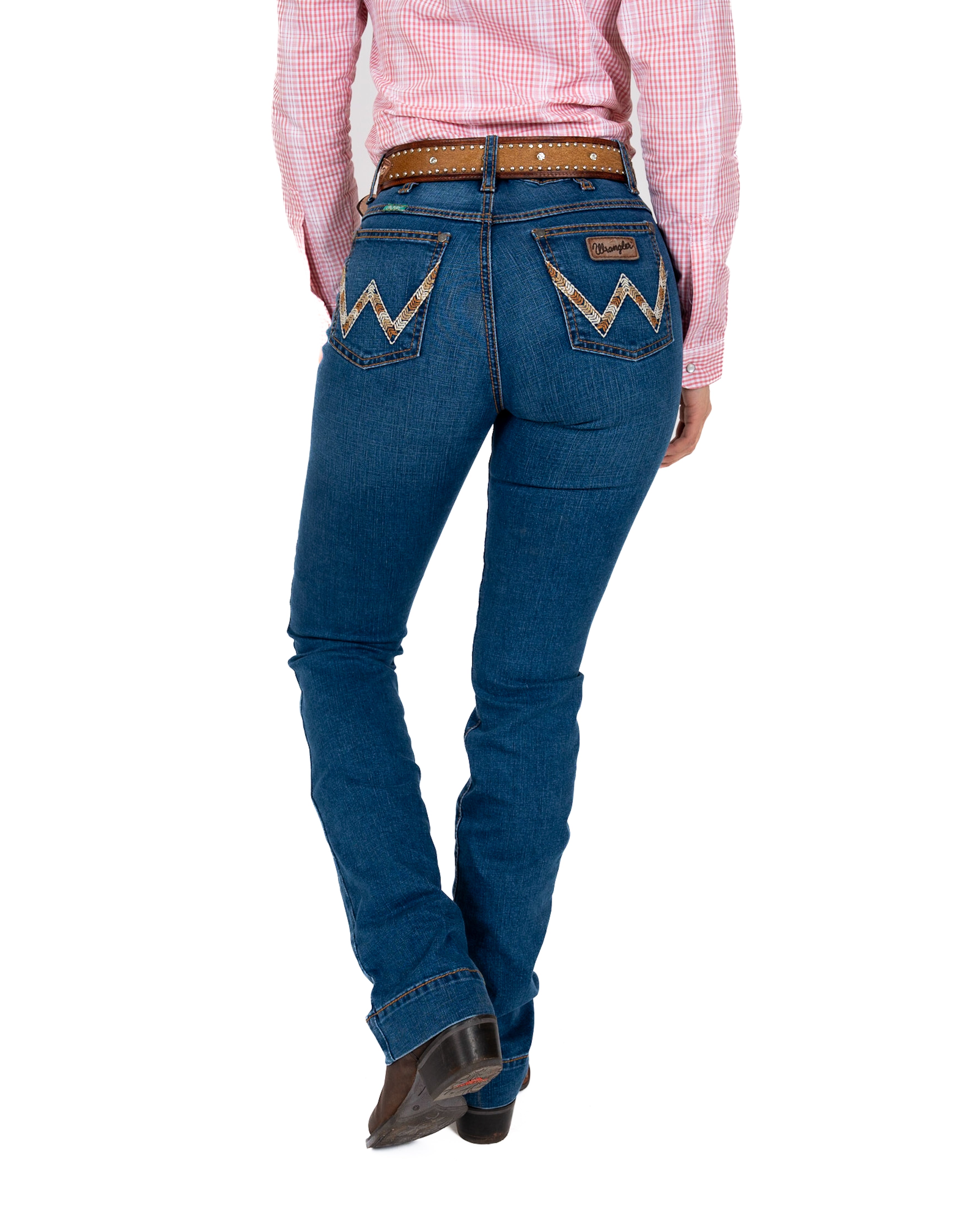 Jeans Wrangler High Rise Cintura Alta Corte Bota Dama