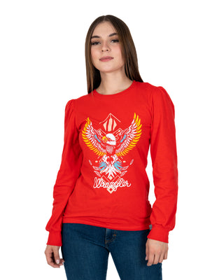 Blusa Wrangler Manga Larga Rojo Dama