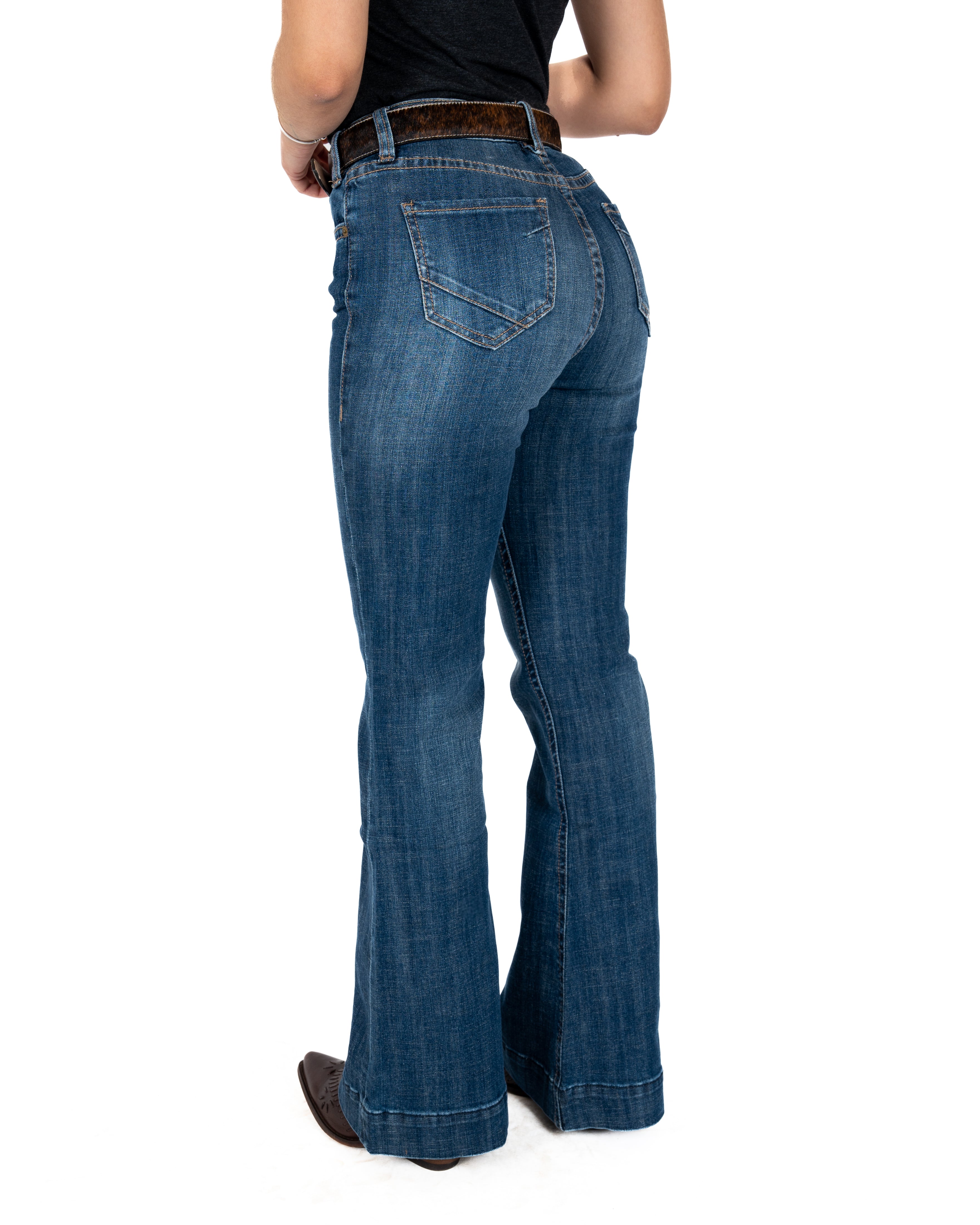 Jeans Rock & Roll Denim Stitch Waistband Trouser Dama
