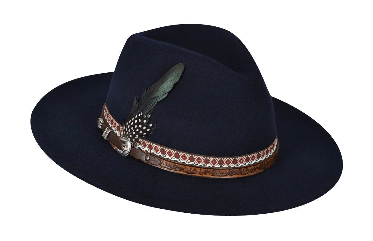 Sombrero Cuadra Azul de lana