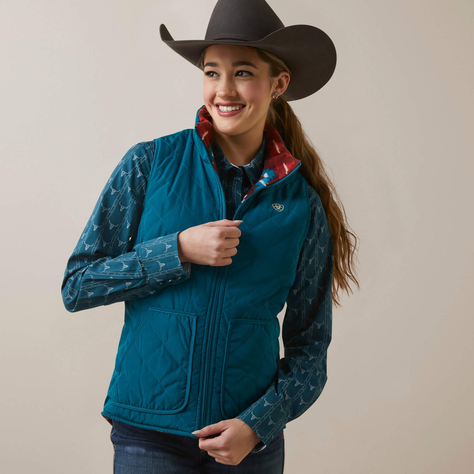 Chaleco Ariat Dilon Reversible Insulated Deep Lagoon Dama