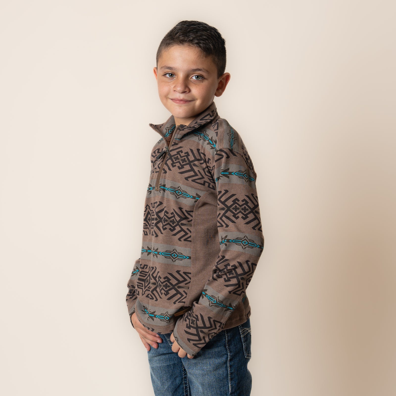 Suéter Panhandle Aztec Dark Brown Niño