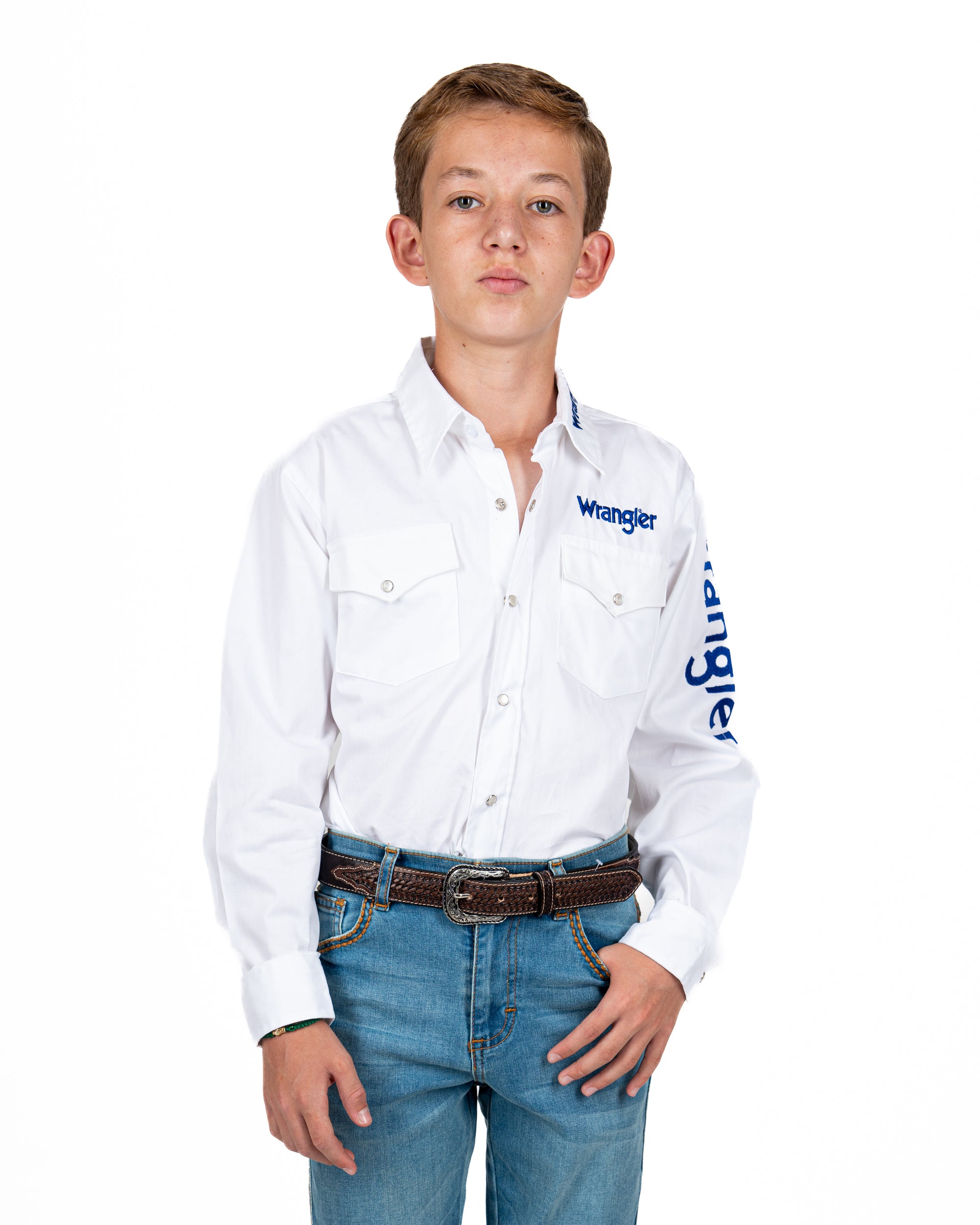 Camisa Wrangler Logo Manga Niño