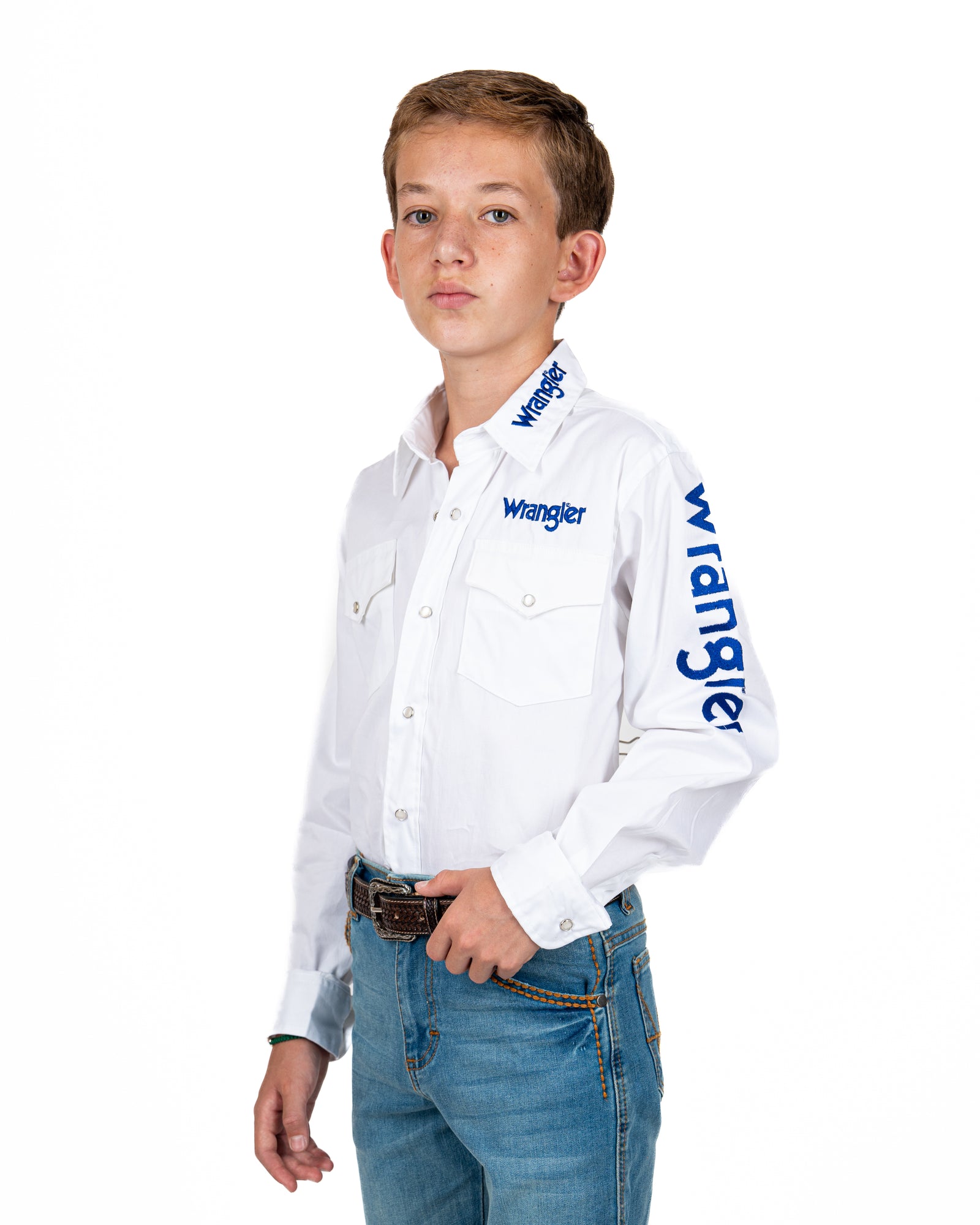 Camisa Wrangler Logo Manga Niño