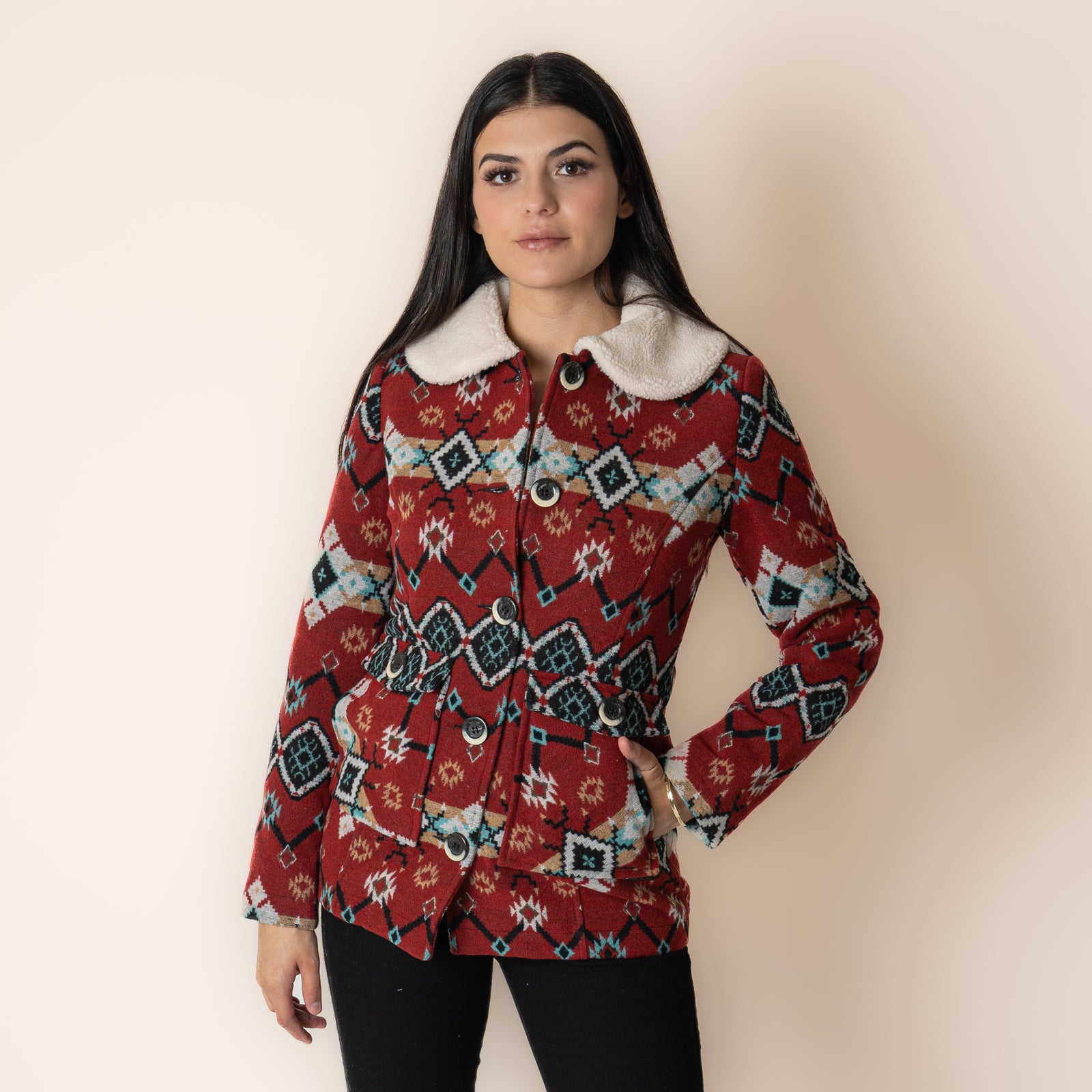 Abrigo Panhandle Scarlet Dama