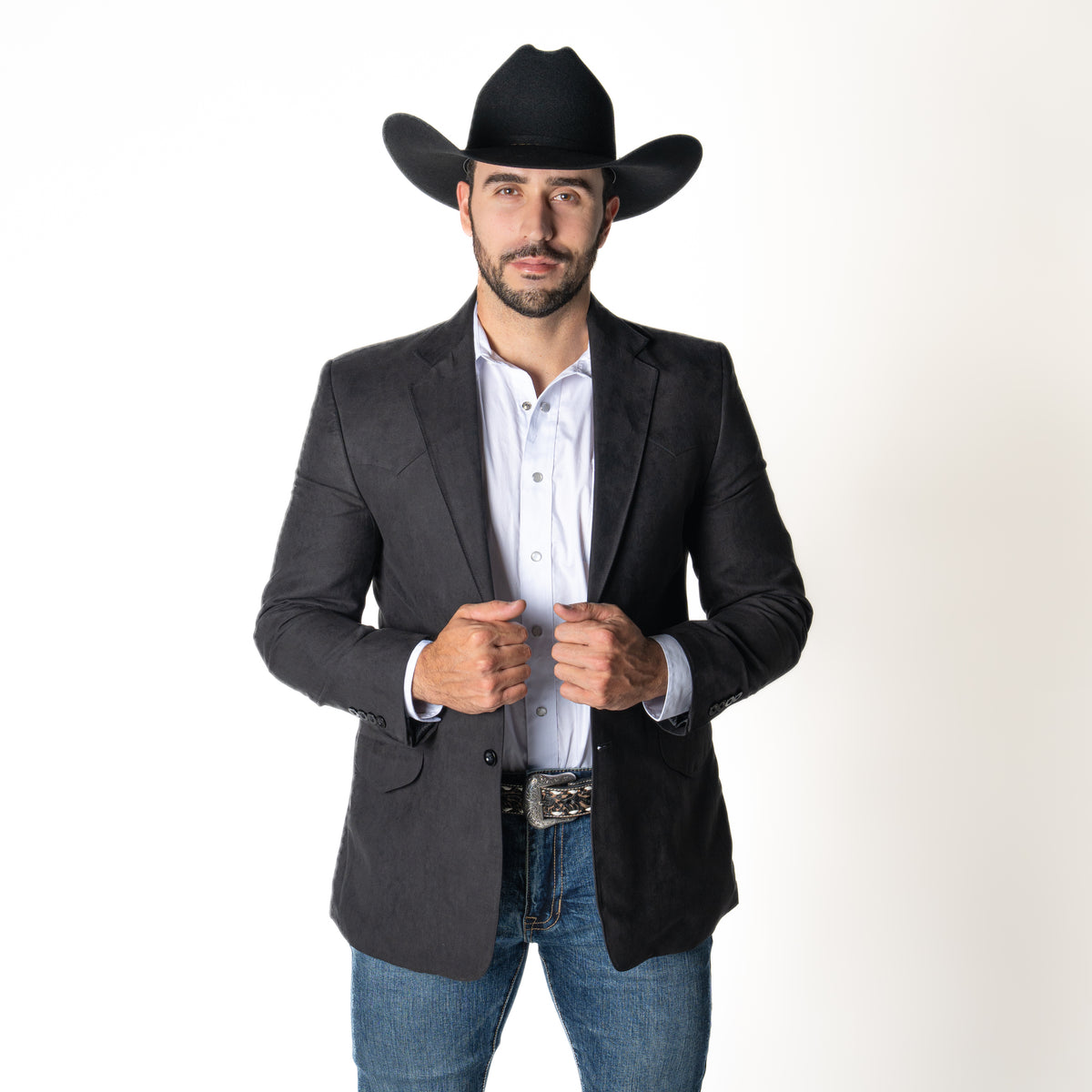 Saco Camel Vaquero de Gamuza con Bordado Western, Lam-516 main image 1