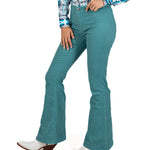 Jeans Rock & Roll Denim Flare Turquoise Dama