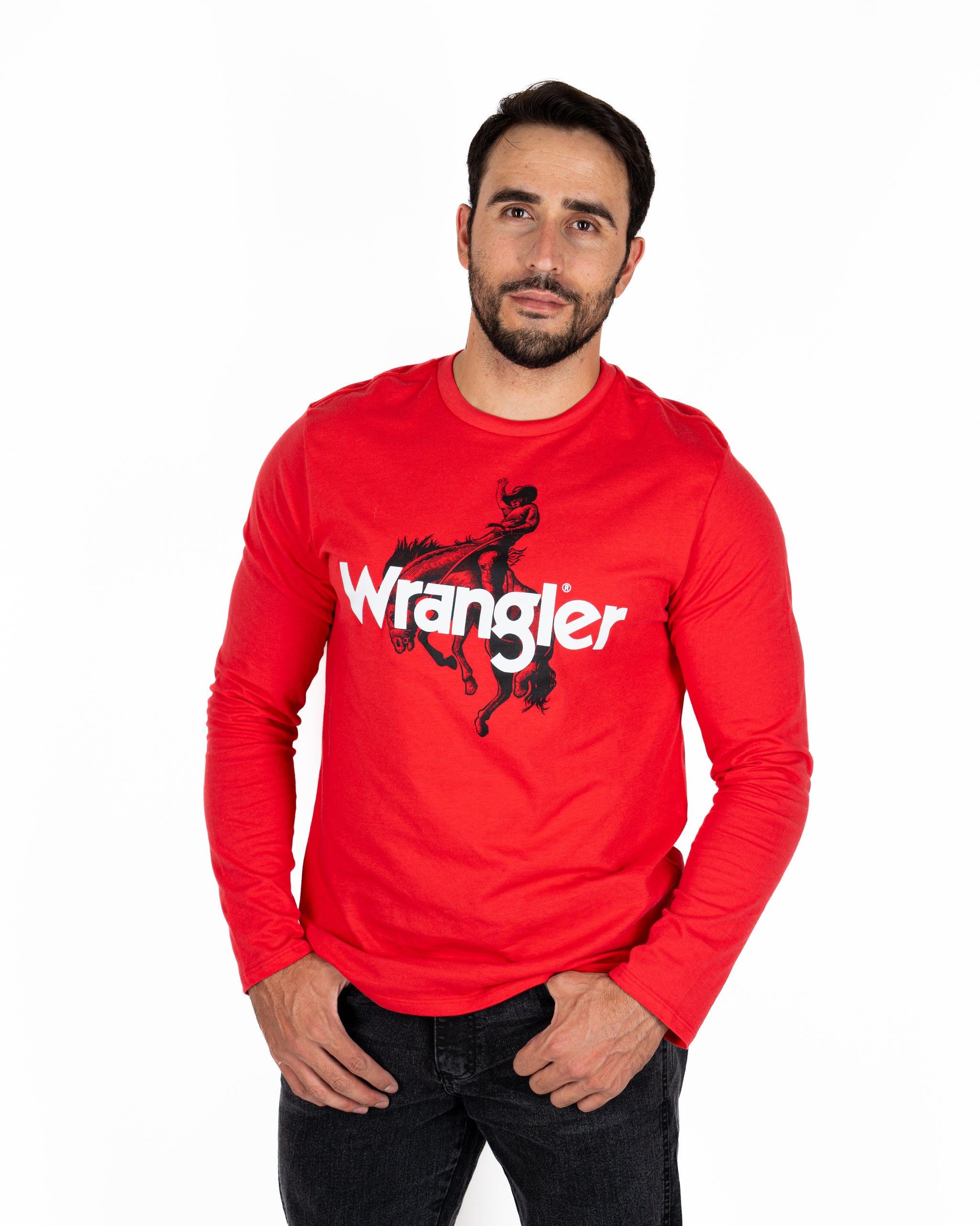 Camisa Regular Fit Manga Larga Wrangler Hombre 647 rojo M WRANGLER