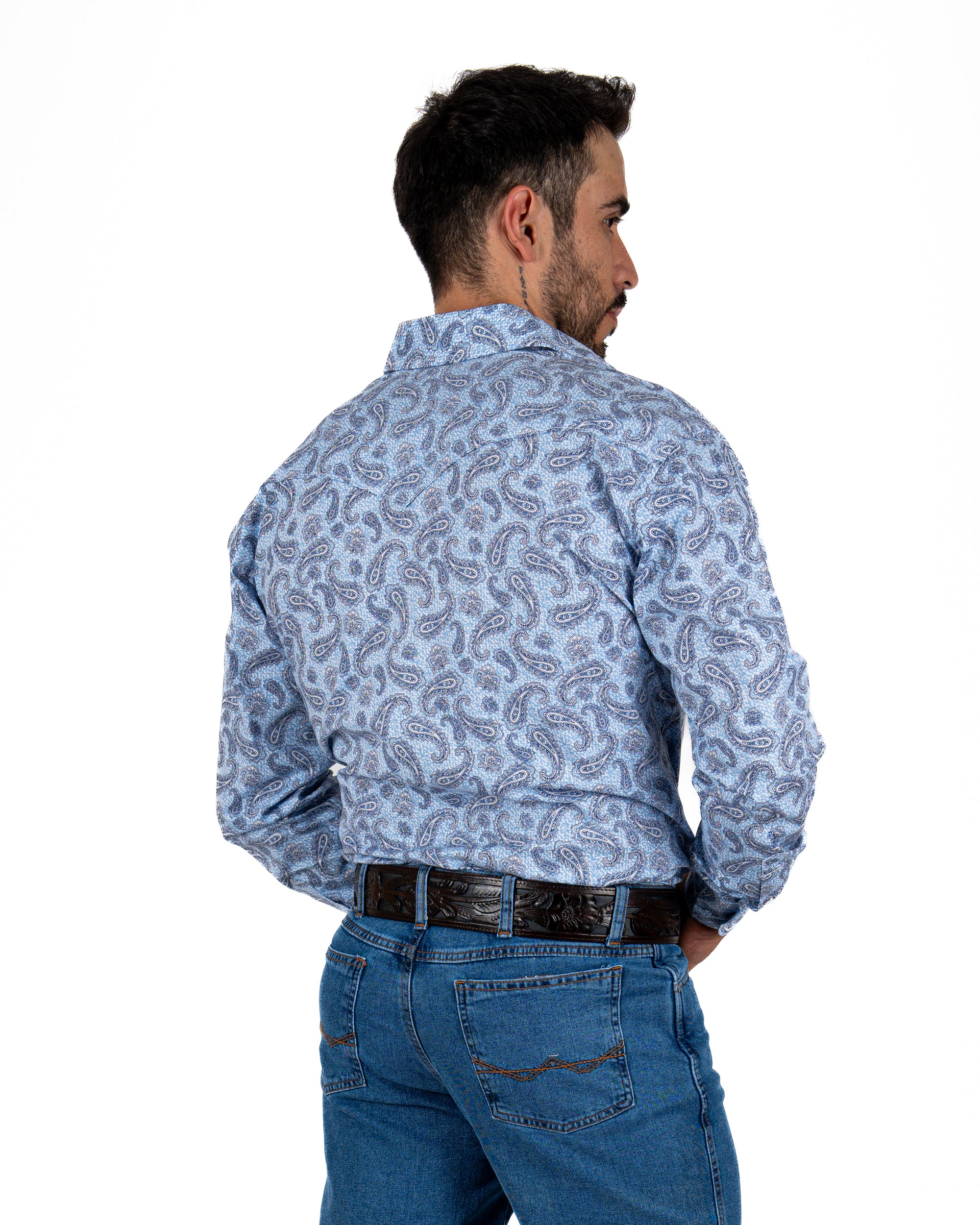 Camisa Panhandle Azul Caballero