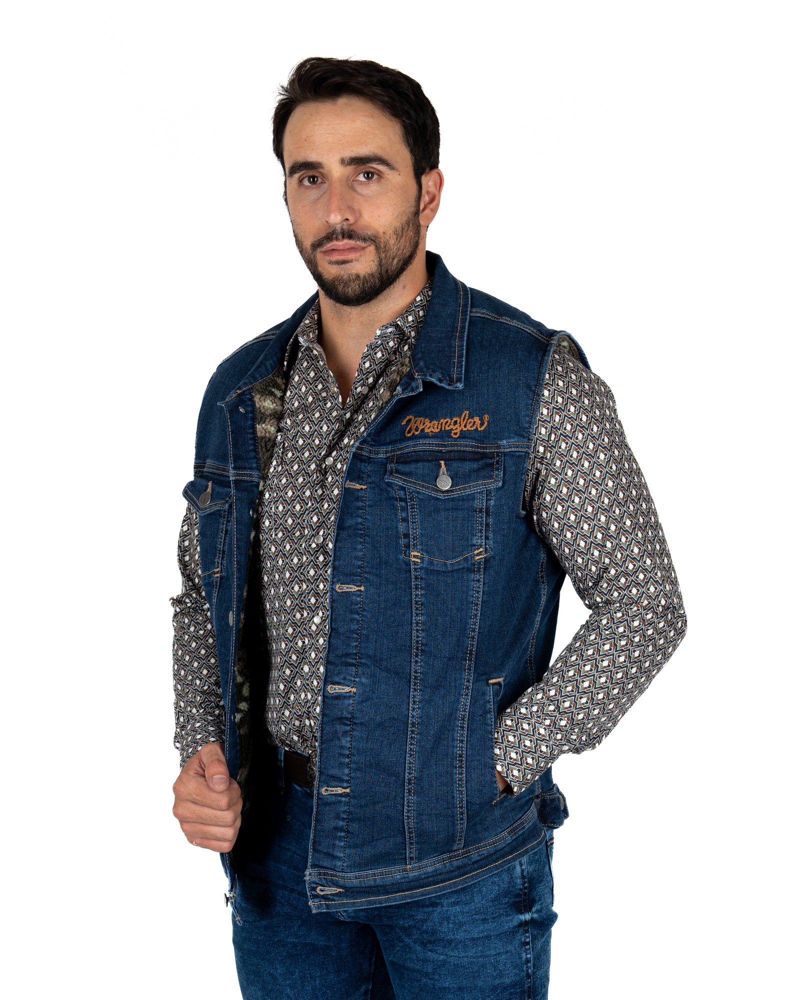 Chaleco Wrangler Mezclilla Borrego Caballero
