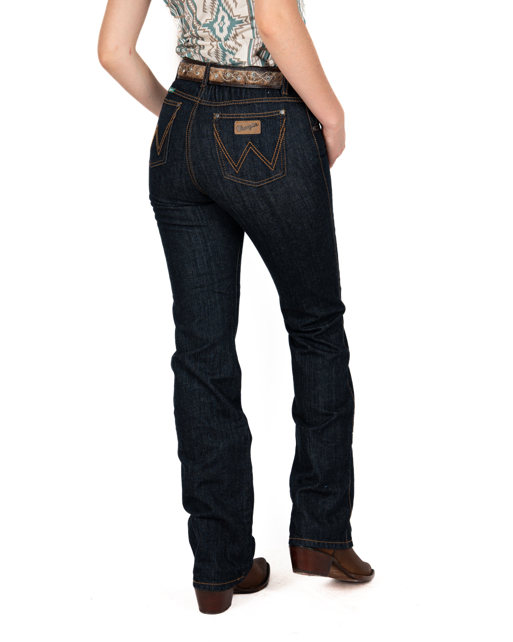 Jeans Wrangler High Rise Corte bota Dama