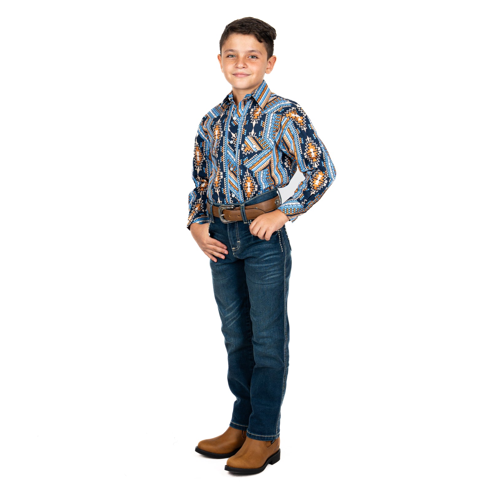 Camisa Rock & Roll Denim Aztec Niño