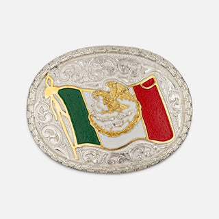 Hebilla Ranch Brand México Plateado