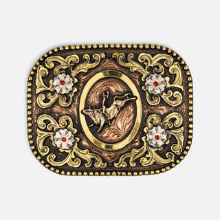 Hebilla Ranch Brand Vaquero Rodeo Flor