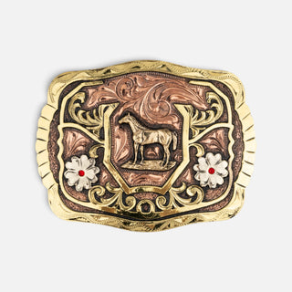 Hebilla Ranch Brand Caballo Dorado
