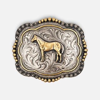 Hebilla Ranch Brand Caballo Dorado