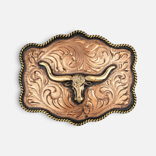 Hebilla Ranch Brand Toro Cobre