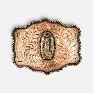 Hebilla Ranch Brand Virgen de Guadalupe Cobre