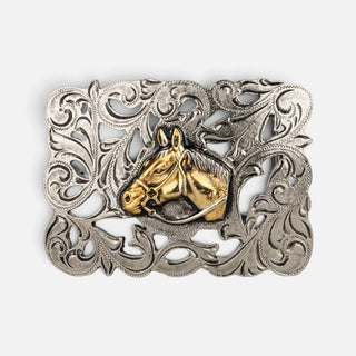 Hebilla Ranch Brand Caballo Rameado