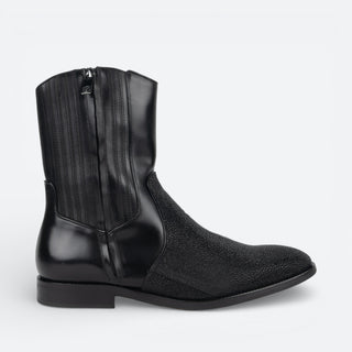 Bota Franco Cuadra Mantarraya Becerro Tender Negro Caballero