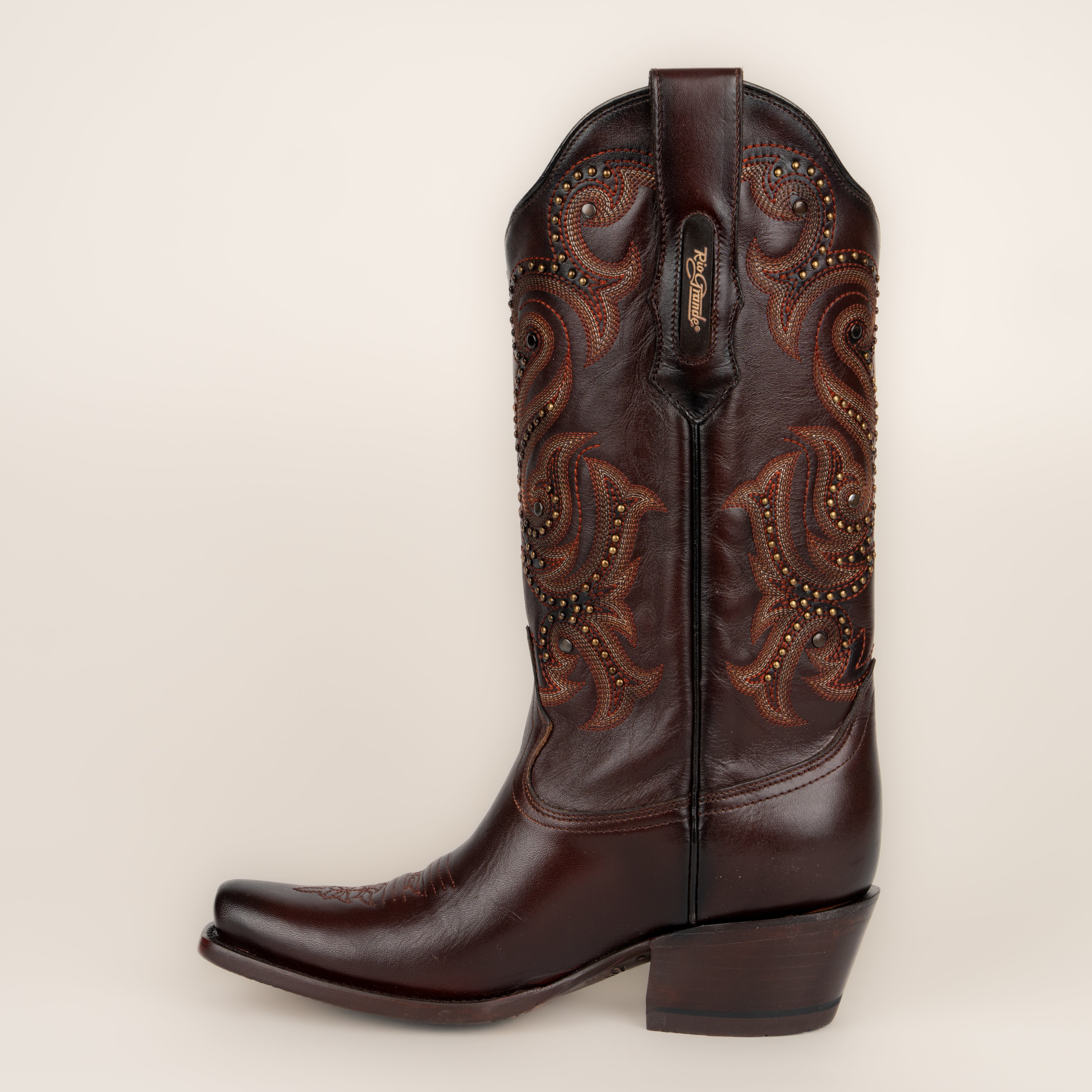 Cuero Botas Reno Mujer Bota Rio Grande Nebraska Reno Caoba Dama