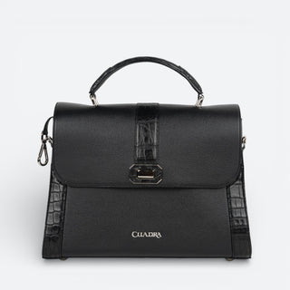 Bolso Cuadra Alligator Negro Dama